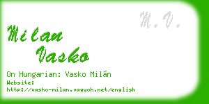 milan vasko business card