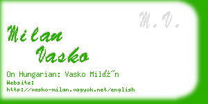 milan vasko business card